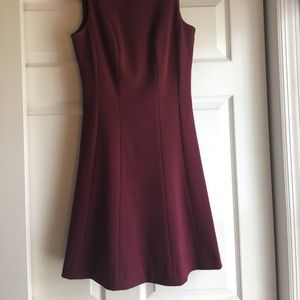 Classy maroon dress with gold chain neckline